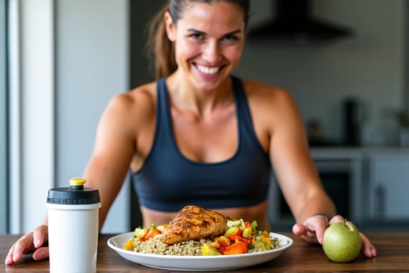An athlete consuming a healthy post-workout meal.